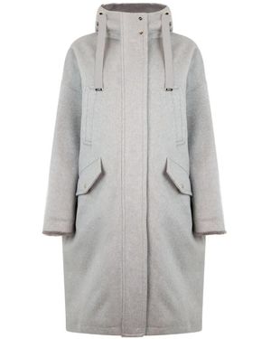 Herno Straight-Hem Hooded Coat - Grey