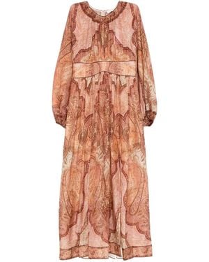 Zimmermann Robe Wanderlust À Coupe Mi-Longue - Orange