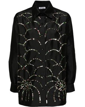 BATSHEVA Blusa Alison con lentejuelas - Negro