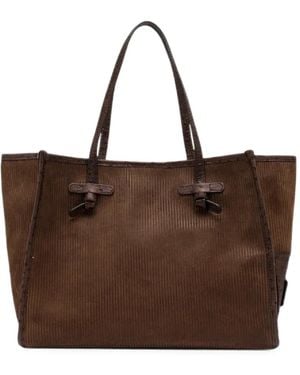 Gianni Chiarini Medium Marcella Leather-Trim Tote Bag - Brown