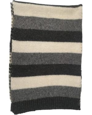 Alpha Studio Striped Knitted Scarf - Grey