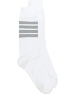 Thom Browne Calzini Con Dettaglio A Righe - Bianco