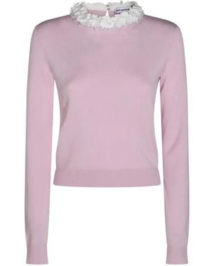 Self-Portrait Jersey De Manga Larga Con Apliques Florales - Rosa