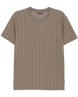 Emporio Armani Getextureerd T-Shirt - Grijs