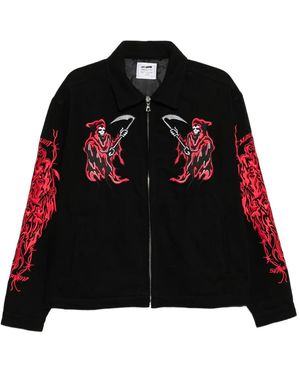 Warren Lotas Graphic-Embroidered Jacket - Black