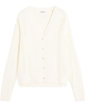 Maison Kitsuné Cardigan Mit Zopfmuster - Weiß