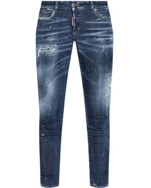 DSquared² Logo-Patch Cotton Jeans - Blue