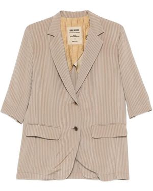 Uma Wang Kali Stripe Single-Breasted Blazer - Natural