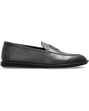 Giorgio Armani レザーローファー - ブラック