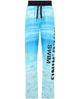 Moschino Logo-Print Track Pants - Blue