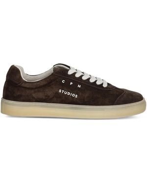 COPENHAGEN Zapatillas de ante con cordones - Marrón