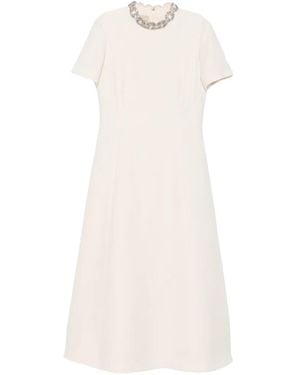 Valentino Garavani Crystal-Embellished A-Line Dress - White