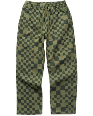 Service Works Chef check-pattern drawstring trousers - Verde