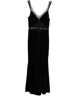 Never Fully Dressed Lace-panel Midi Dress - Black