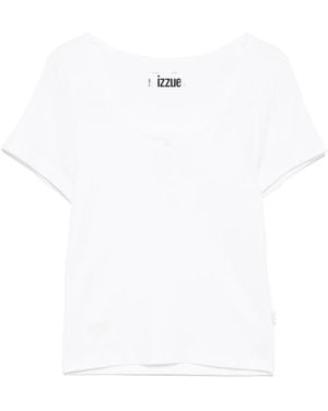 Izzue Geribbeld T-Shirt - Wit