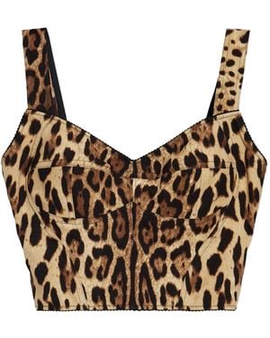 Dolce & Gabbana Leopard-print Bustier Top - ブラウン