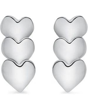 Oscar de la Renta Heart Drop Earrings - White