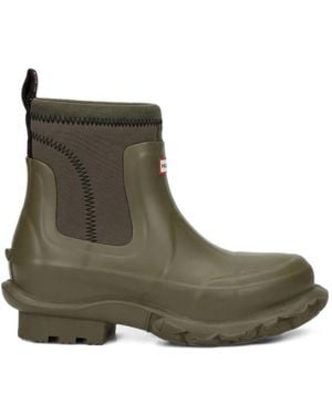 HUNTER X Stella Mccartney Logo-Patch Slip-On Boots - Green