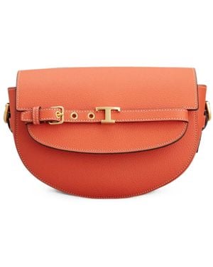 Tod's T Timeless Buckle Shoulder Bag - Orange