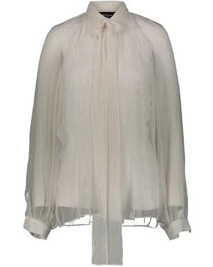 Rochas Striped Chiffon Shirt - Grey