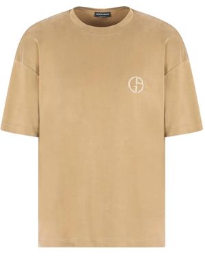 Giorgio Armani Embroidered-Logo T-Shirt - Natural