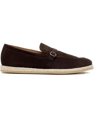 Neil Barrett Buckle leather loafers - Braun