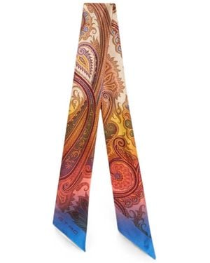 Etro Pañuelo Con Estampado De Cachemira Degradado - Blanco