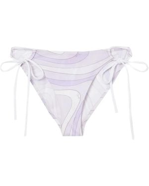 PUCCI Marmo-Print Bikini Bottom With Ties - White