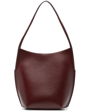 Jil Sander Kante Logo-Debossed Leather Tote Bag - Purple