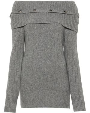 ROKH Multi-Button Off-Shoulder Top - Gray