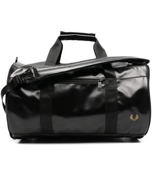 Fred Perry Logo-Embroidered Duffle Bag - Black