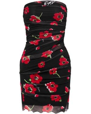 Moschino ストラップレス ミニドレス - レッド
