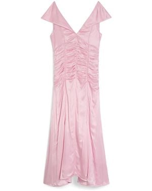 Jil Sander Vestido midi con pliegues - Rosa