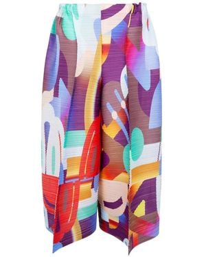 Pleats Please Issey Miyake Playground Abstract-Print Shorts - White
