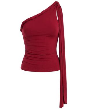 Axel 113 Sumi Draped One-Shoulder Top - Red