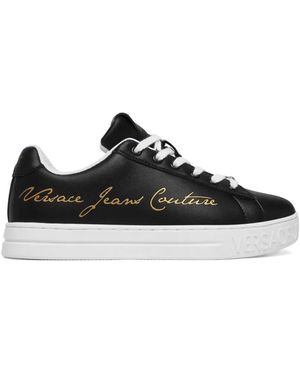 Versace Jeans Couture Logo Lettering Trainers - Black