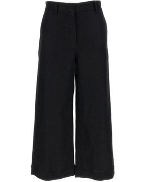 Max Mara Smmabissi Basketweave Straight-Leg Pants - Black