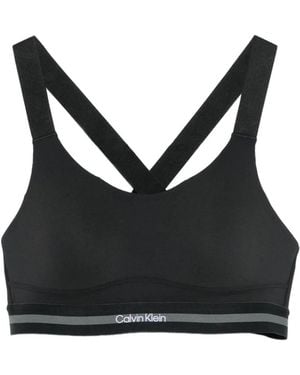 Calvin Klein Brassière De Sport À Bande Logo - Black