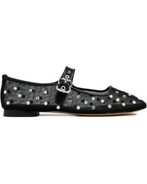 Sam Edelman Michaela Embellished Mesh Ballet Flats - Black