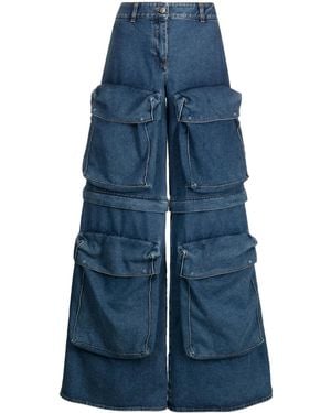 GIUSEPPE DI MORABITO Vaqueros anchos con piernas removibles - Azul