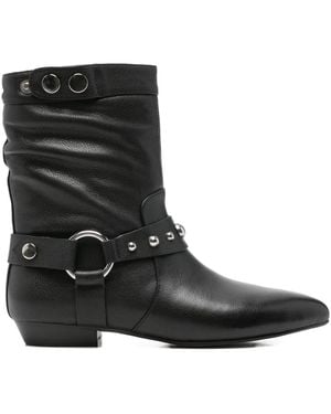 Bibi Lou Studded Leather Boots - Black