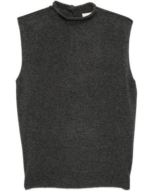 MLM Label Sleeveless High-Neck Top - Black