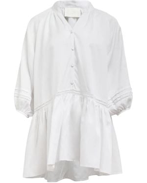 COR Maye Ruffled Mini Dress - White