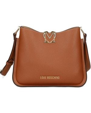 Love Moschino ロゴプレート ショルダーバッグ - ブラウン