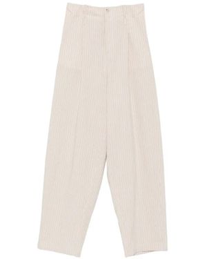N°21 Striped Pleated Pants - White