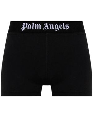 Palm Angels Logo-Waistband Shorts - Black