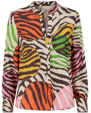 Maliparmi Zebra-Print V-Neck Kaftan - Natural