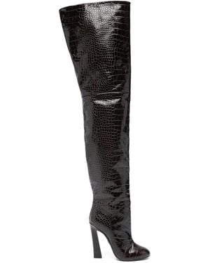 DSquared² Botines de tacón con efecto de cocodrilo - Negro