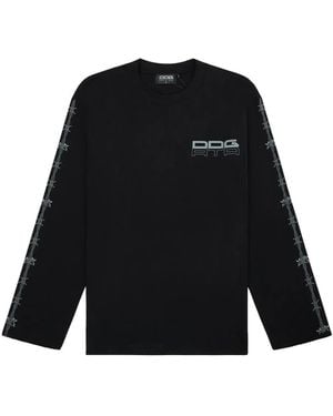 RTA Logo-Print Long Sleeve T-Shirt - Black