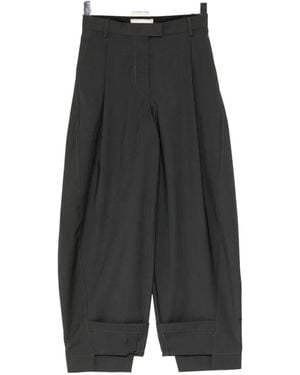 Litkovskaya Pleated Barrel-Leg Pants - Gray